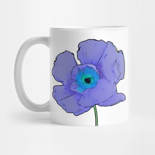 Digital Colored Poppy Flower Sketch (MD23Mrl003c) Mug